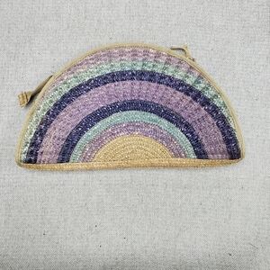 Genie Vintage 70s Handmade Woven Colorful Clutch
